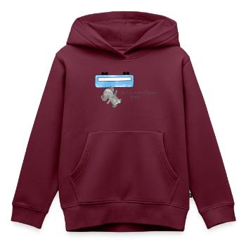 Der Ort, an dem Elefanten fliegen - Kinder Premium Organic Hoodie - Burgunderrot - Vorne - AI Model Kid Female (0cm)