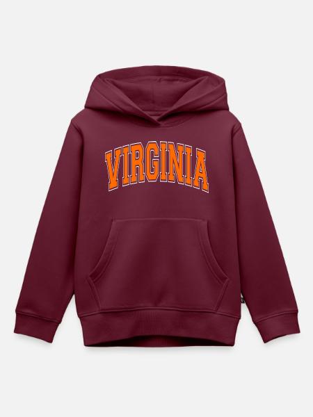 virginia - Kinder Premium Organic Hoodie - Burgunderrot