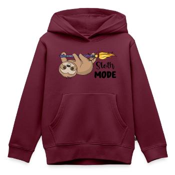 Sloth Mode - Kinder Premium Organic Hoodie - Burgunderrot - Vorne - AI Model Kid Female (0cm)