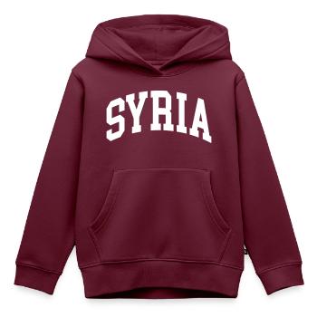 Syrien - Kinder Premium Organic Hoodie - Burgunderrot - Vorne - AI Model Kid Female (0cm)