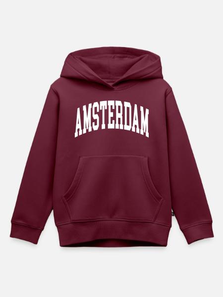 Amsterdam - Kinder Premium Organic Hoodie - Burgunderrot