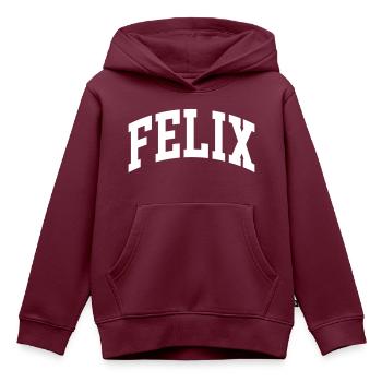 Felix - Kinder Premium Organic Hoodie - Burgunderrot - Vorne - AI Model Kid Female (0cm)