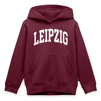 Leipzig - Kinder Premium Organic Hoodie - Burgunderrot - Vorne - AI Model Kid Female (0cm)