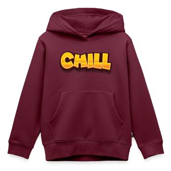 Chill chillen - Kinder Premium Organic Hoodie - Burgunderrot - Vorne - AI Model Kid Female (0cm)