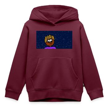 Rapper in Universe - Kinder Premium Organic Hoodie - Burgunderrot - Vorne - AI Model Kid Female (0cm)