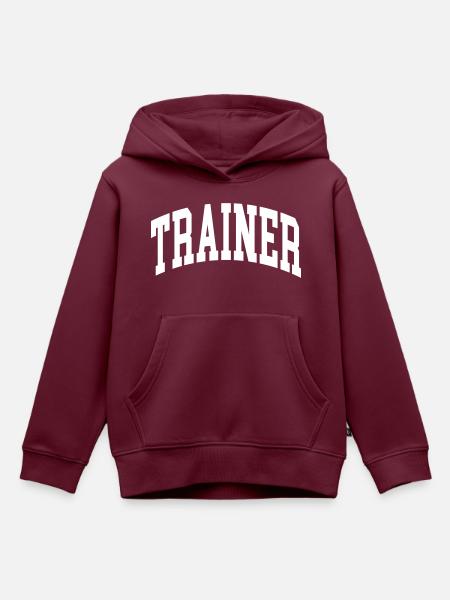 Trainer - Kinder Premium Organic Hoodie - Burgunderrot