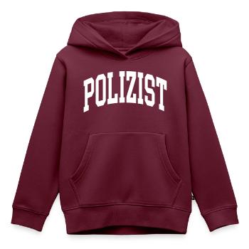 Polizist - Kinder Premium Organic Hoodie - Burgunderrot - Vorne - AI Model Kid Female (0cm)