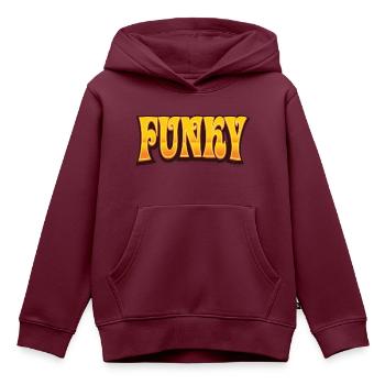 Funky Retro - Kinder Premium Organic Hoodie - Burgunderrot - Vorne - AI Model Kid Female (0cm)