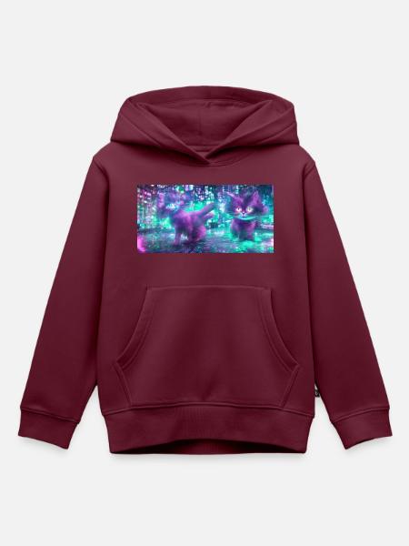 Future Cat - Kinder Premium Organic Hoodie - Burgunderrot