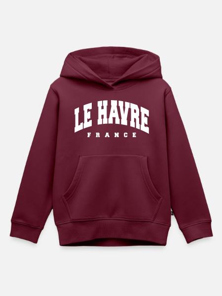 Le Havre - Kinder Premium Organic Hoodie - Burgunderrot