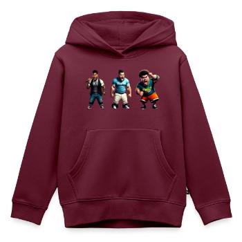 Motivationsredner - Kinder Premium Organic Hoodie - Burgunderrot - Vorne - AI Model Kid Female (0cm)