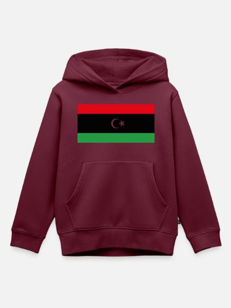 Libyen Flagge / Drapeau Lybie - Kinder Premium Organic Hoodie - Burgunderrot