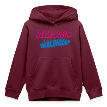 Schwägerin - Kinder Premium Organic Hoodie - Burgunderrot - Vorne - AI Model Kid Female (0cm)