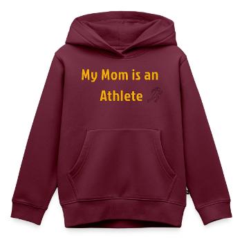My Mom is an Athlete - Kinder Premium Organic Hoodie - Burgunderrot - Vorne - AI Model Kid Female (0cm)