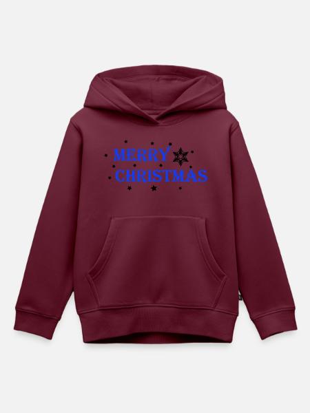 Merry Christmas - Kinder Premium Organic Hoodie - Burgunderrot