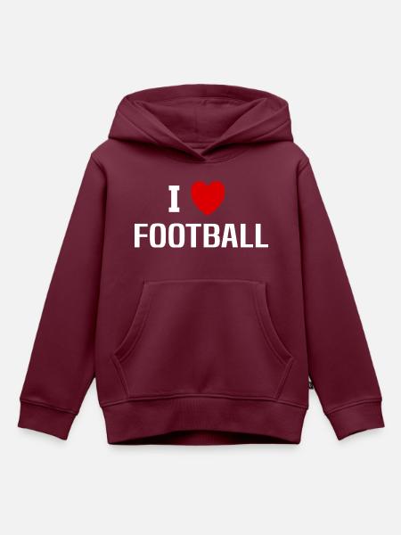Ich liebe Fußball - Kinder Premium Organic Hoodie - Burgunderrot