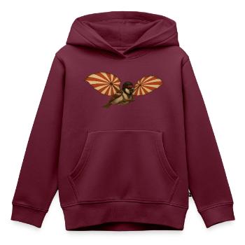 Ulmer Spatz als Schneider von Ulm - Kinder Premium Organic Hoodie - Burgunderrot - Vorne - AI Model Kid Female (0cm)