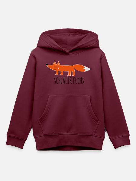 schlauer fuchs cunning fox comic lustige sprüche - Kinder Premium Organic Hoodie - Burgunderrot