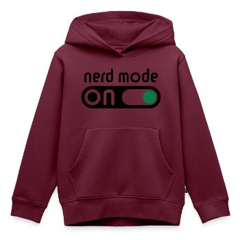 Nerd Mode On (Geek / Computerfreak) - Kinder Premium Organic Hoodie - Burgunderrot - Vorne - AI Model Kid Female (0cm)