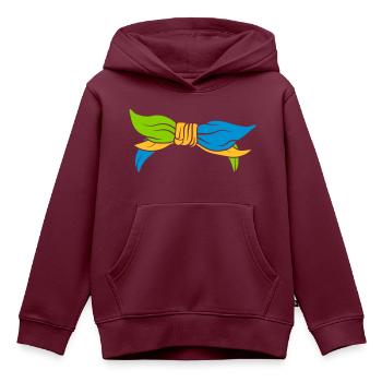Bunte weibliche Kopfbedeckung Kopftuch - Kinder Premium Organic Hoodie - Burgunderrot - Vorne - AI Model Kid Female (0cm)