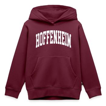 Hoffenheim - Kinder Premium Organic Hoodie - Burgunderrot - Vorne - AI Model Kid Female (0cm)