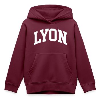 Lyon - Kinder Premium Organic Hoodie - Burgunderrot - Vorne - AI Model Kid Female (0cm)
