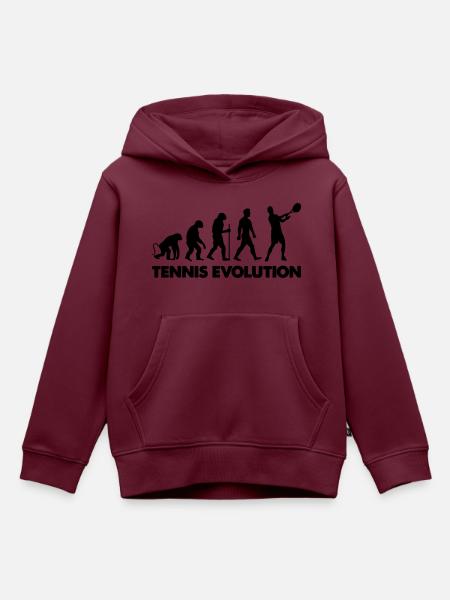 tennis evolution - Kinder Premium Organic Hoodie - Burgunderrot