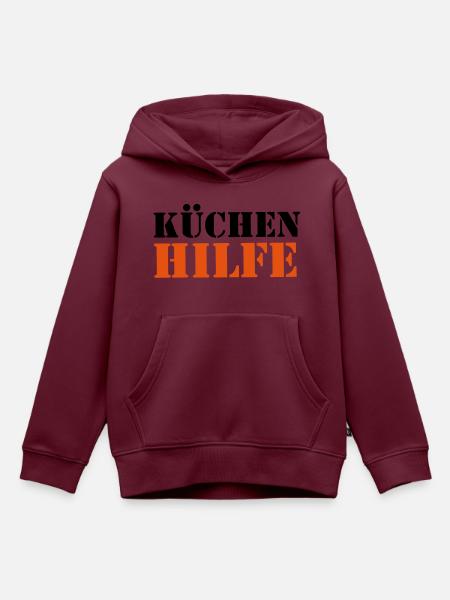 Koch - Kinder Premium Organic Hoodie - Burgunderrot