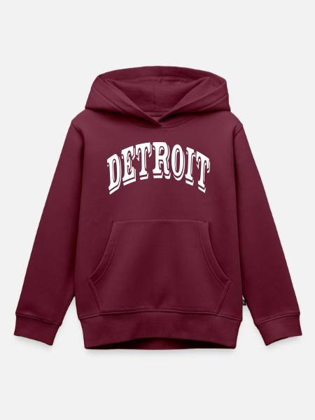 Detroit - Kinder Premium Organic Hoodie - Burgunderrot