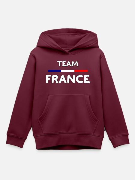 TEAM FRANKREICH! - Kinder Premium Organic Hoodie - Burgunderrot
