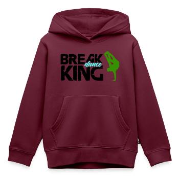 break dance king - Kinder Premium Organic Hoodie - Burgunderrot - Vorne - AI Model Kid Female (0cm)