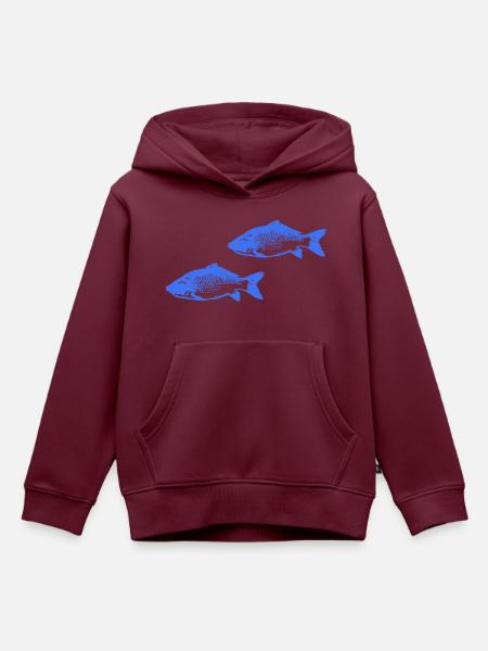 Fische - Kinder Premium Organic Hoodie - Burgunderrot