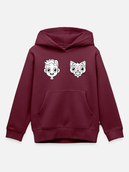 Haustier Katze - Kinder Premium Organic Hoodie - Burgunderrot