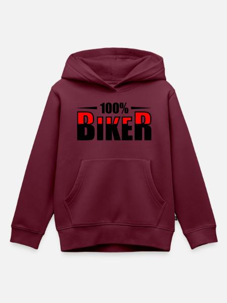 Biker Motorradfahrer - Kinder Premium Organic Hoodie - Burgunderrot
