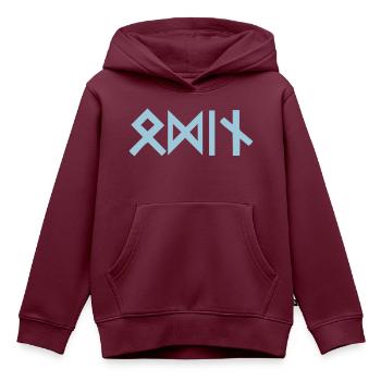 Odin Runen - Kinder Premium Organic Hoodie - Burgunderrot - Vorne - AI Model Kid Female (0cm)