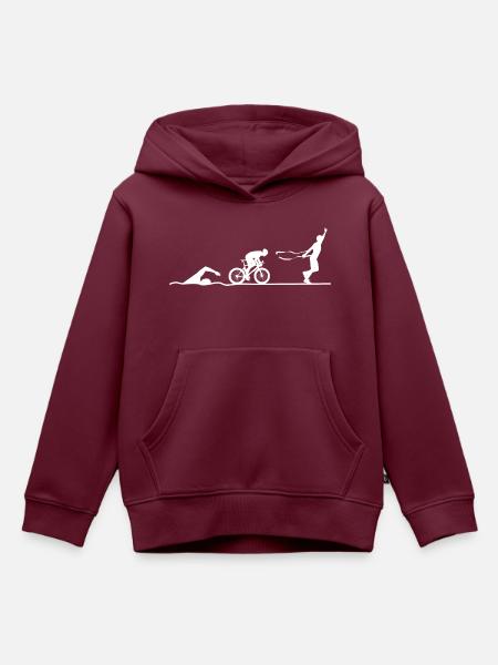Triathlon - Kinder Premium Organic Hoodie - Burgunderrot