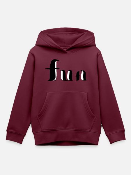 Funny Penguin - Kinder Premium Organic Hoodie - Burgunderrot