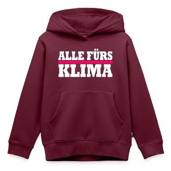 Alle fürs klima - Kinder Premium Organic Hoodie - Burgunderrot - Vorne - AI Model Kid Female (0cm)