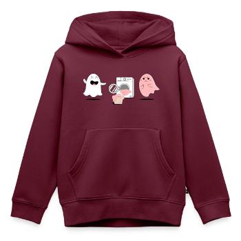 Verblasster Geist - Kinder Premium Organic Hoodie - Burgunderrot - Vorne - AI Model Kid Female (0cm)