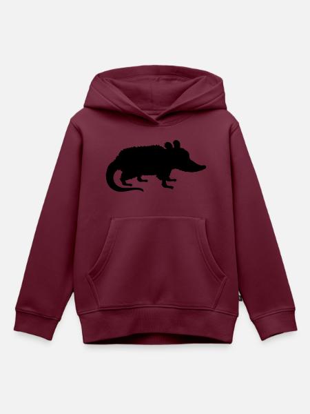 Silhouette Opossum Design - Kinder Premium Organic Hoodie - Burgunderrot