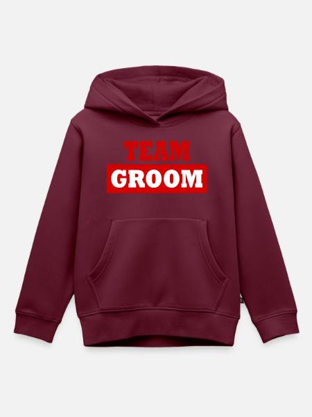 Team groom - Kinder Premium Organic Hoodie - Burgunderrot