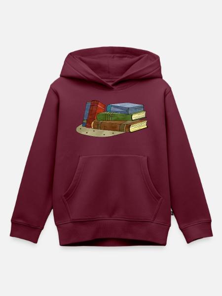 Buch - Kinder Premium Organic Hoodie - Burgunderrot