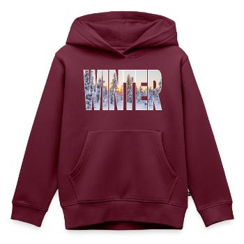 Winter - Kinder Premium Organic Hoodie - Burgunderrot - Vorne - AI Model Kid Female (0cm)