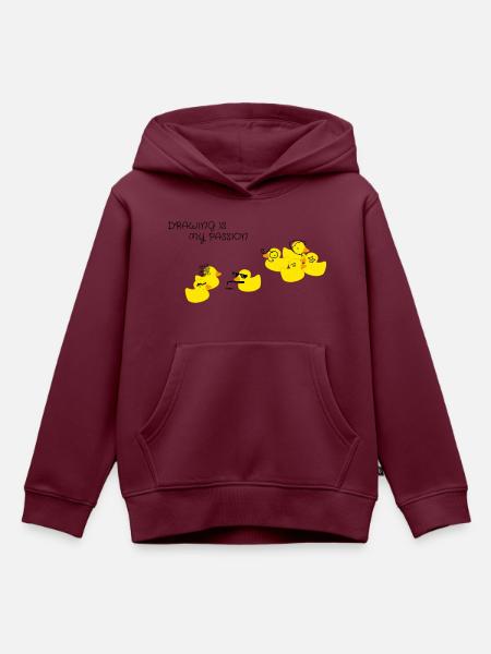Drawing is my passion - Kinder Premium Organic Hoodie - Burgunderrot