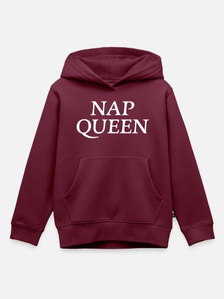 Nap Queen - Kinder Premium Organic Hoodie - Burgunderrot