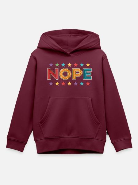 NEIN, NEIN, NEIN, - Kinder Premium Organic Hoodie - Burgunderrot