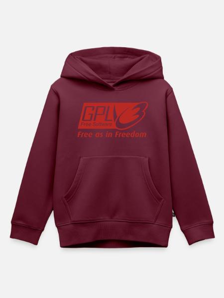 GPL - Free Software - Kinder Premium Organic Hoodie - Burgunderrot