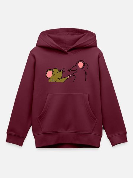 Mäusefreunde - Kinder Premium Organic Hoodie - Burgunderrot