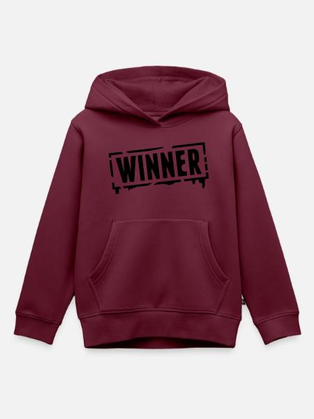 winner_stamp_grunge_g1 - Kinder Premium Organic Hoodie - Burgunderrot