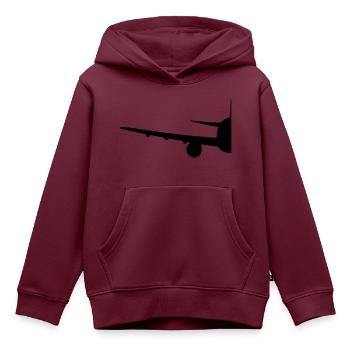 hälfte halb halbes geteilt vorne front flugzeug fl - Kinder Premium Organic Hoodie - Burgunderrot - Vorne - AI Model Kid Female (0cm)